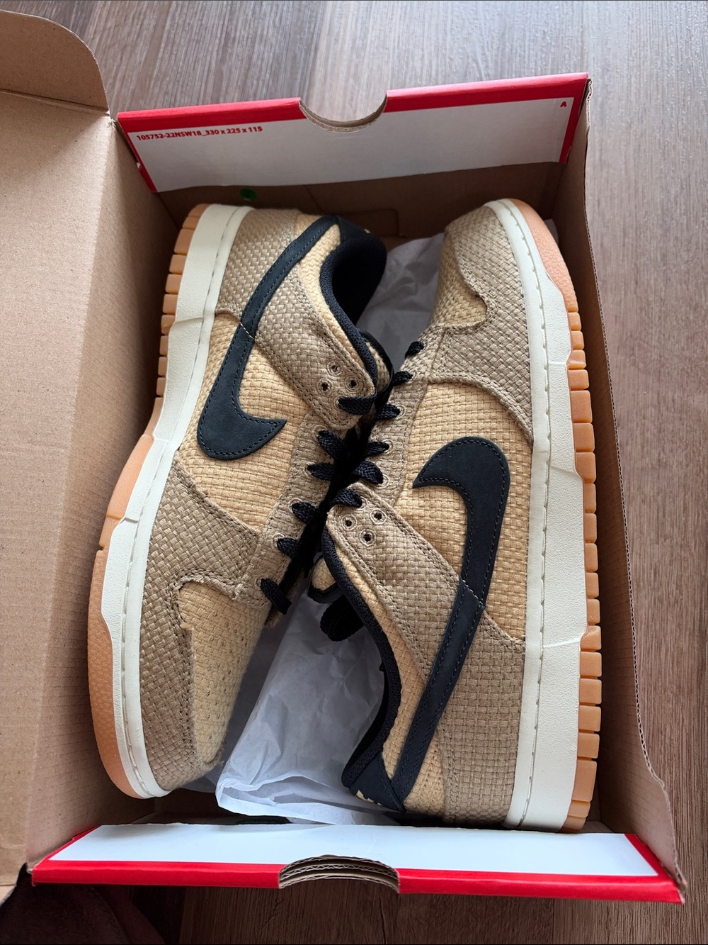 Nike Beige and Black Low-Top Sneakers